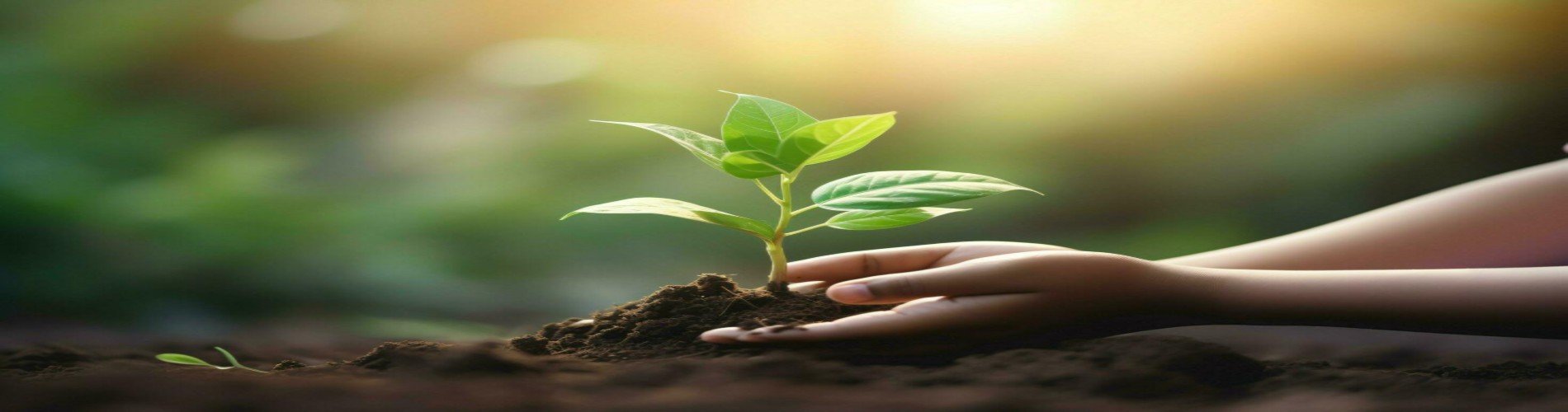 ai-generated-hand-children-holding-young-plant-with-sunlight-on-green-nature-background-concept-eco-earth-day-free-photo